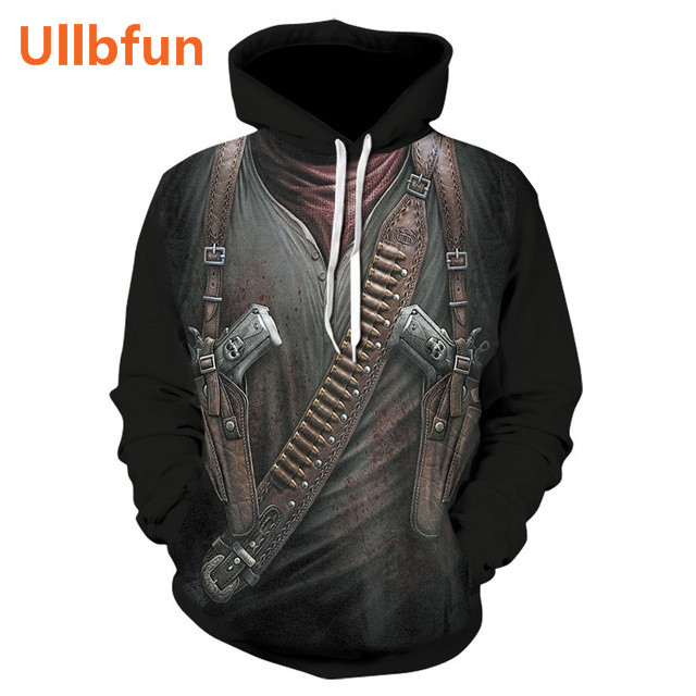 Ullbfun Sweatshirt 3D Skull Printed Pullovers Hoodies (32)